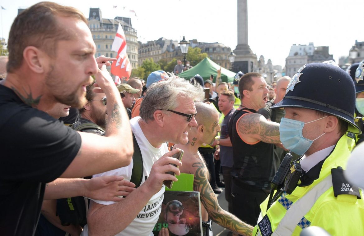 Trafalgar Square protest: Hundreds of anti-vaccination and coronavirus skeptics rally in central London