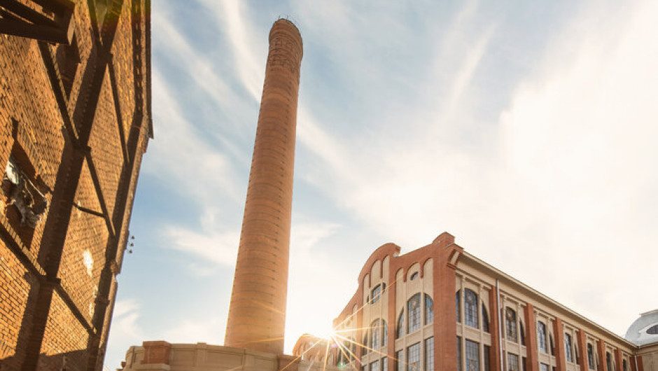 The facade of the historic Scheibler power plant has restored its former splendor