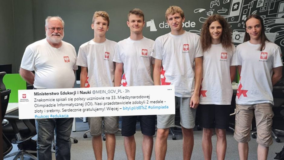 Three medals for Polish students at the 33rd International Olympiad in Informatics.  Jan Strzeszyński XIV High School won the medal for them.  Stanisław Staszic in Warsaw